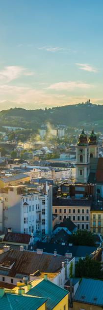 Linz Blick über Stadt nach Norden